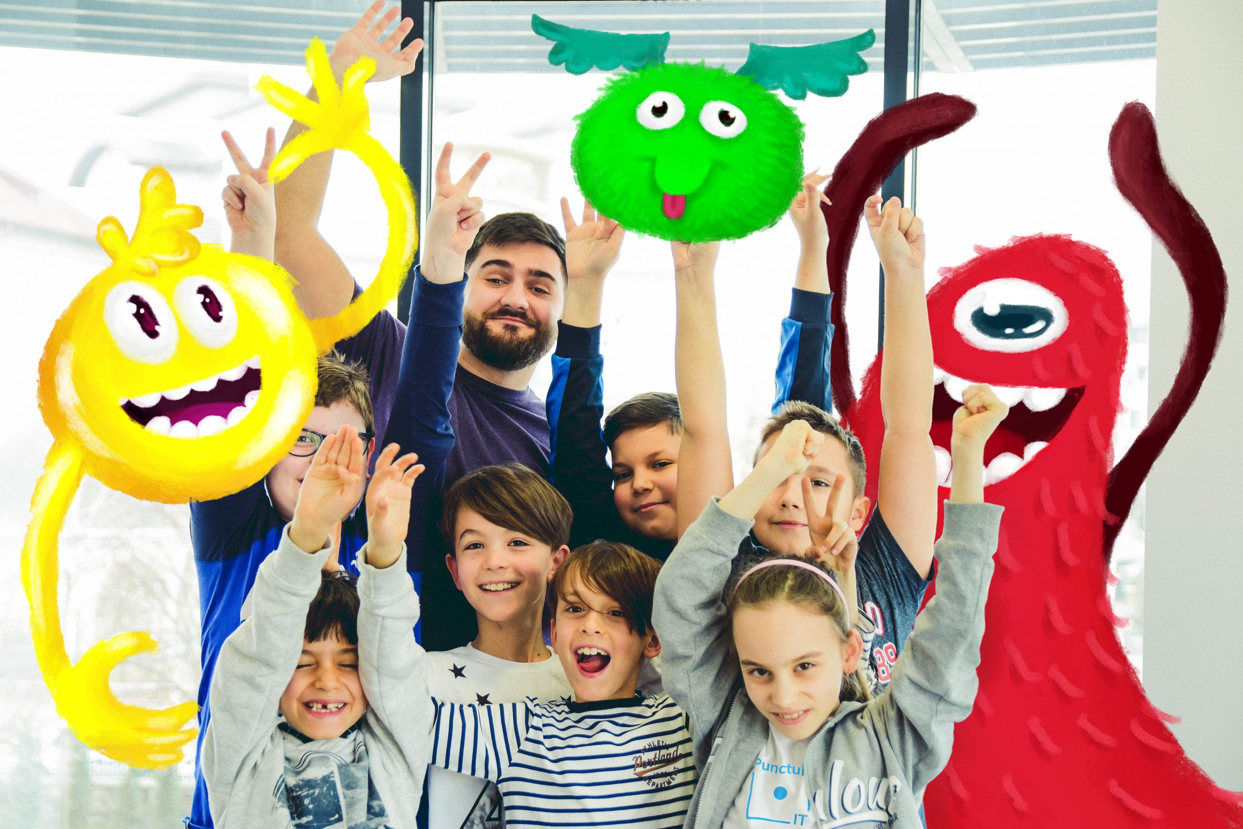 Copii și tineri la Punctul IT